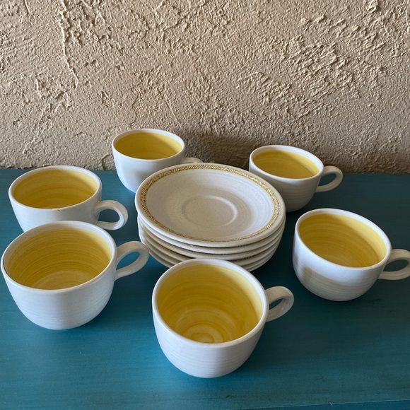 Franciscan Earthenware Haciendan Yellow  Coffee Cups